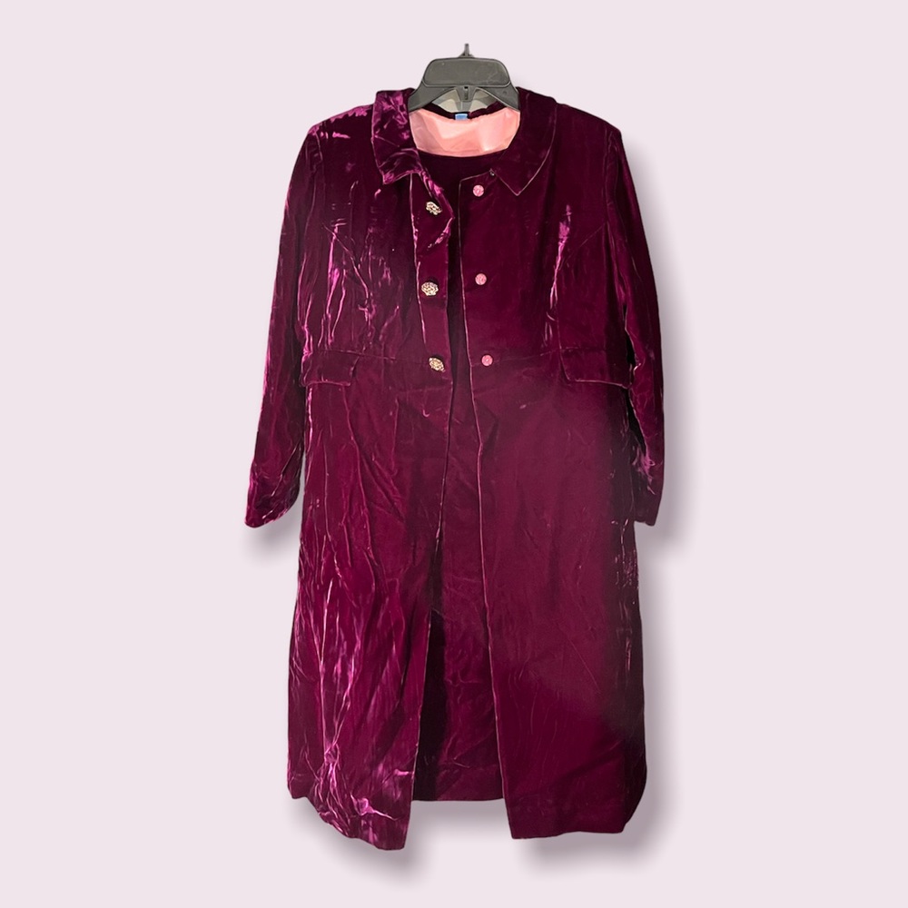 Vintage Purple Velvet Dress Set